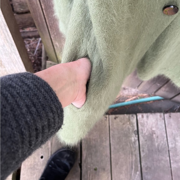 Venesha Angora Sweater Coat In Olive Green Sz M - Picture 8 of 13